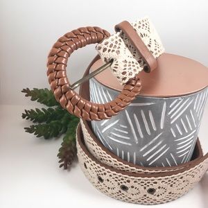 Beautiful boho lace over leather belt bohemian